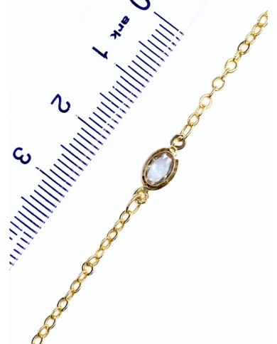 Zirkon Taşlı Kuyumcu Zinciri Altın Tekli Yuvarlak 5mm - 1m