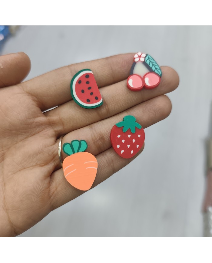 Çiçek Detaylı Kiraz Figürü Kırmızı Pembe 1 Adet
