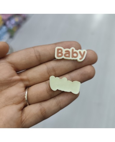 Baby Yazılı Süsleme Figürü Krem Karamel 1 Adet