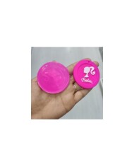Barbie Silüetli Yuvarlak Charm Ucu Fuşya Beyaz 1 Adet