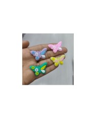 Çiçek Süslemeli Kelebek Figürü Turkuaz Yeşil 1 Adet