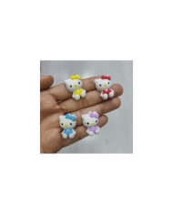 Fiyonklu Oturan Hello Kitty Figürü Mavi Beyaz 1 Adet