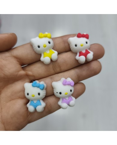 Fiyonklu Oturan Hello Kitty Figürü Lila Beyaz 1 Adet