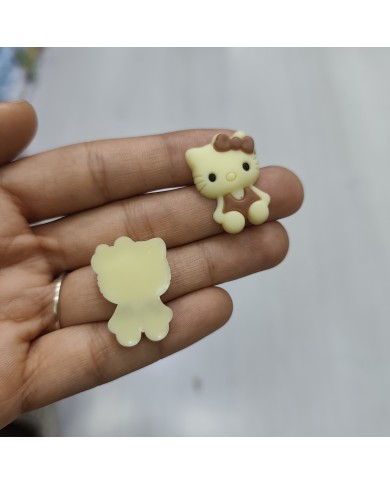 Fiyonklu Oturan Hello Kitty Figürü Kahverengi Krem 1 Adet