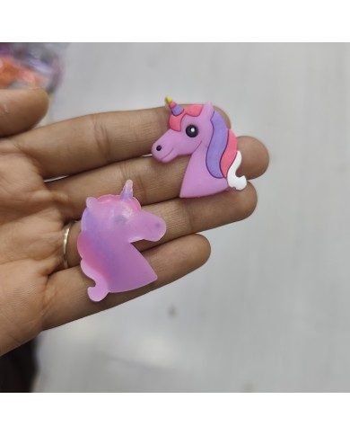 Renkli Yeleli Unicorn Baş Figürü Lila 1 Adet