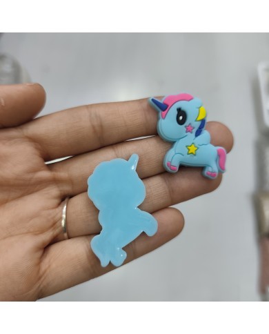 Yıldız Desenli Yavru Unicorn Figürü Bebek Mavisi 1 Adet
