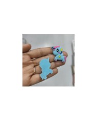 Yıldız Desenli Yavru Unicorn Figürü Bebek Mavisi 1 Adet
