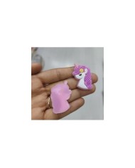 Deniz Kabuğu Tokalı Unicorn Baş Figürü Lila Beyaz 1 Adet
