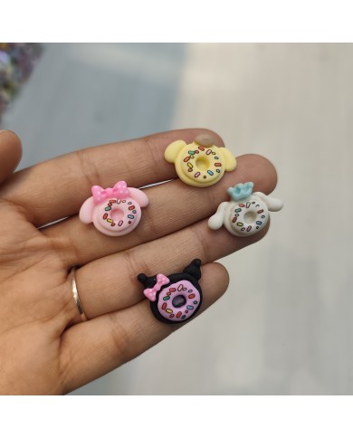 Sivri Kulaklı Donut Figürü Siyah Lila 1 Adet