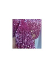 15 cm Parlak Kesme Boncuk Saçak Fuşya Yakut Pembesi 1 Metre