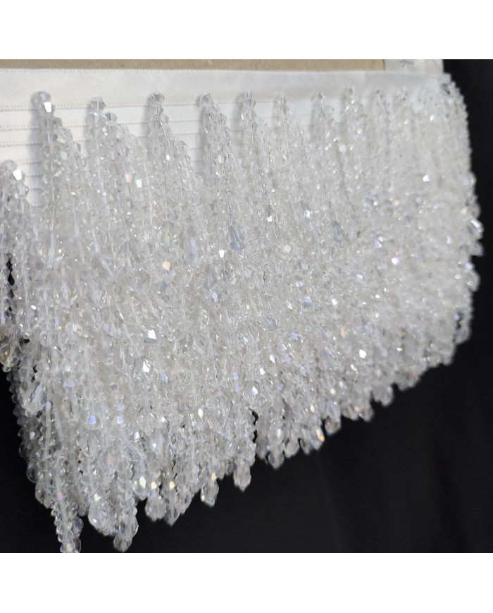 5 cm Şeffaf Damla Uçlu Kristal Boncuk Saçak Kristal Beyaz 1