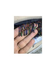 3 cm Boru Boncuklu Saçak Çok Renkli 1 Metre